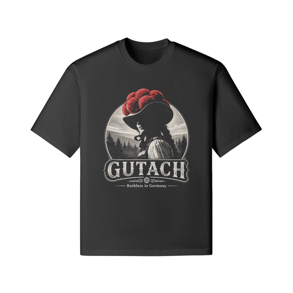 GUTACH Streetwear T-Shirt mit Vintage Schwarzwald Print und Bollenhut Design