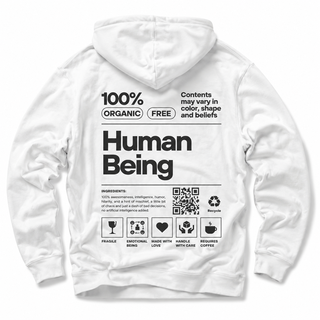 Human Being Hoodie – Nachhaltiger Unisex Kapuzenpullover mit Statement-Print - Beatwear 71