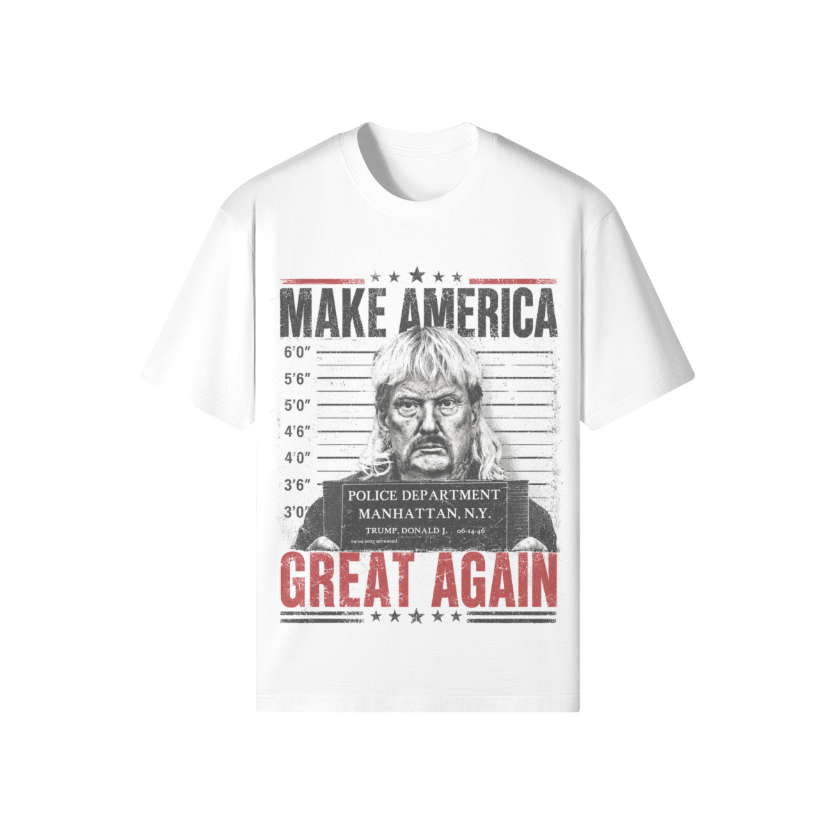 Make America Great Again Mugshot Shirt mit Vintage Political Graphic Design