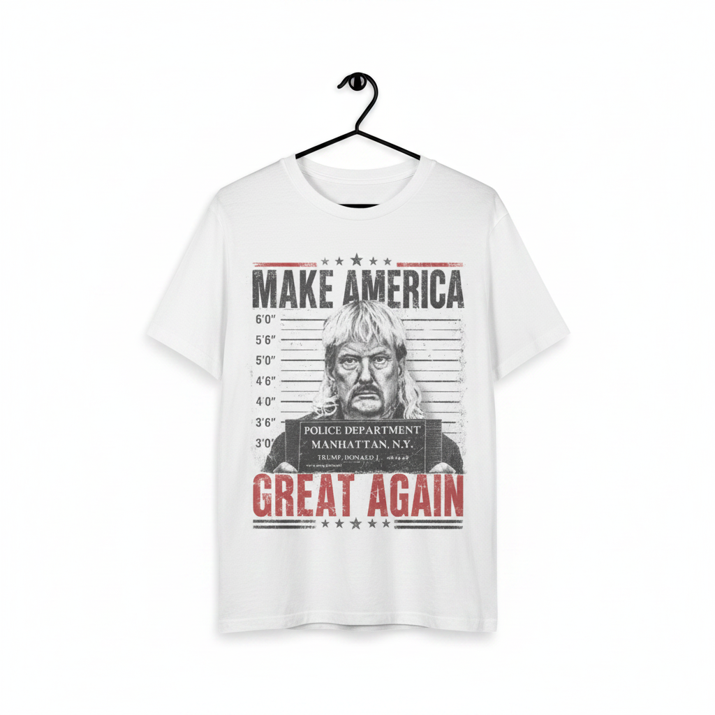 Make America Great Again Mugshot Shirt mit Vintage Political Graphic Design