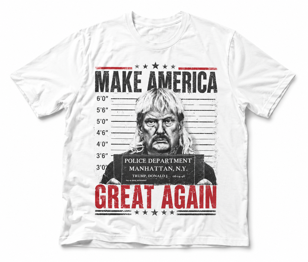 Make America Great Again Mugshot Shirt mit Vintage Political Graphic Design