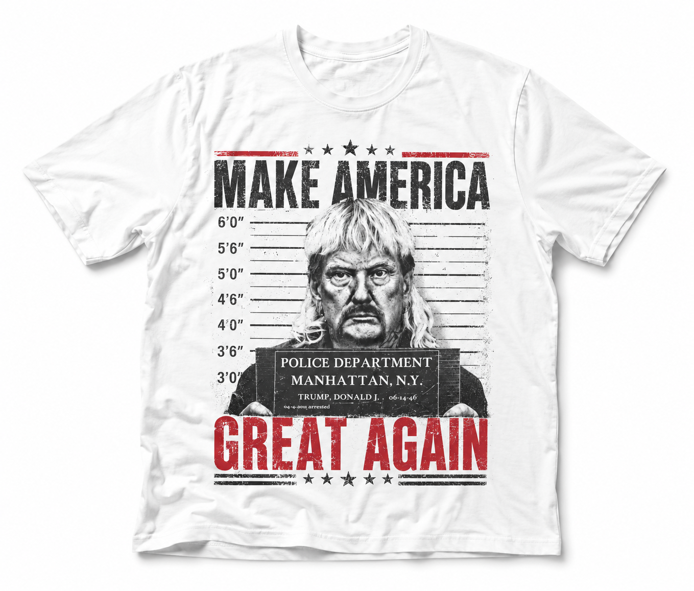 Make America Great Again Mugshot Shirt mit Vintage Political Graphic Design
