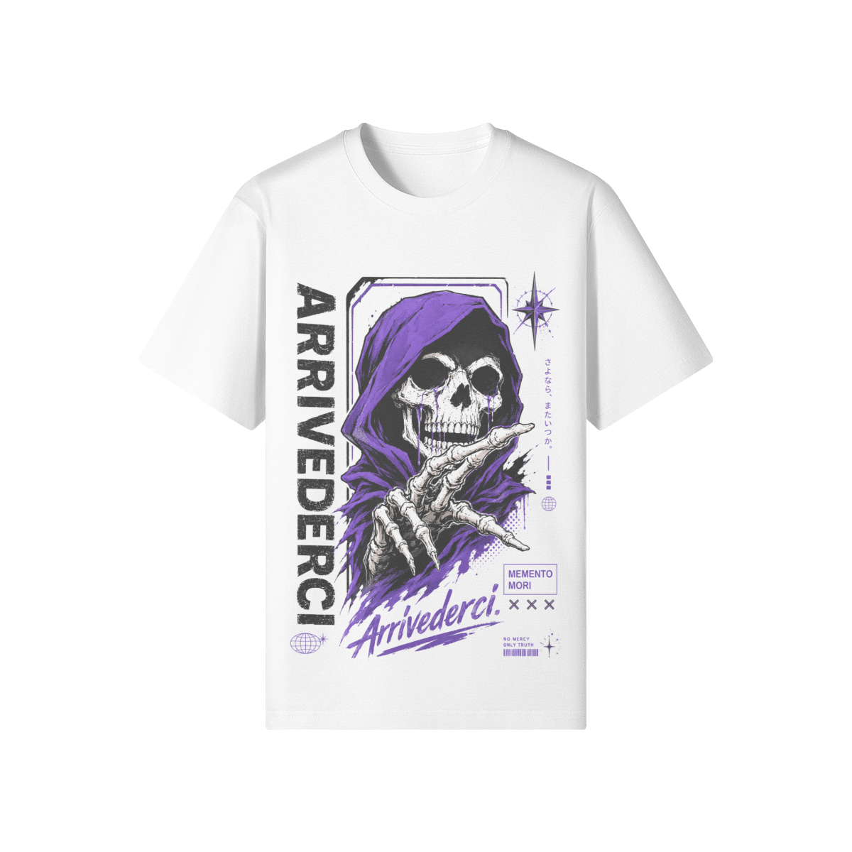 Purple Grim Reaper Gothic Streetwear Shirt mit Skull Design