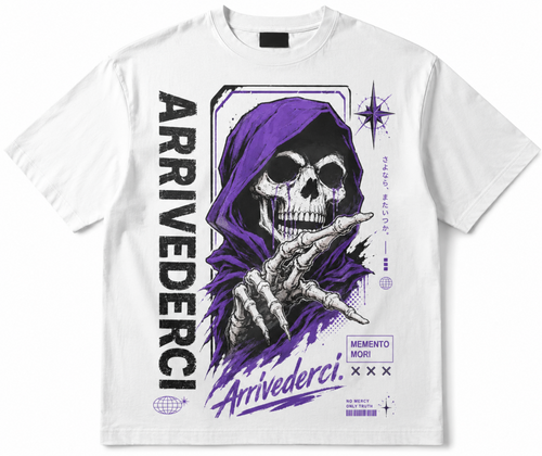 Purple Grim Reaper Gothic Streetwear Shirt mit Skull Design
