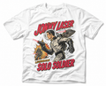 Jonny Laser Legendary Solo Soldier Retro Sci-Fi T-Shirt mit Space Warrior und Laser Gun Design