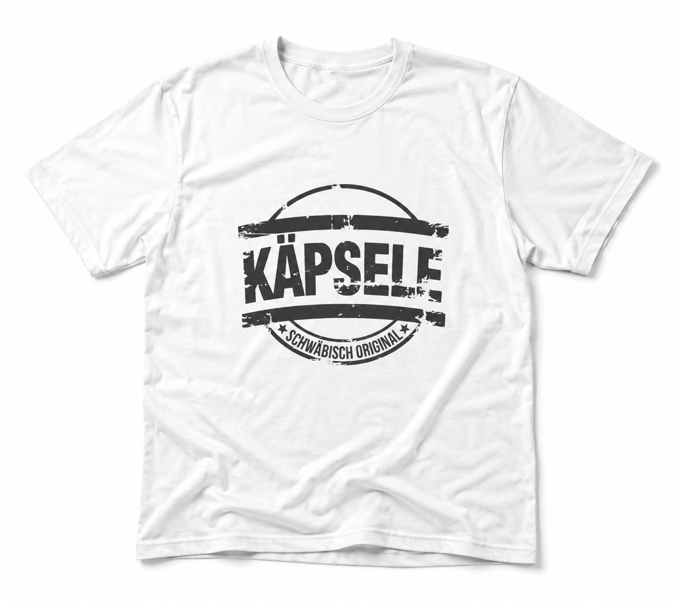 T-Shirt mit Aufdruck "Käpsele - Schwäbisch Original im Stempel-Design
