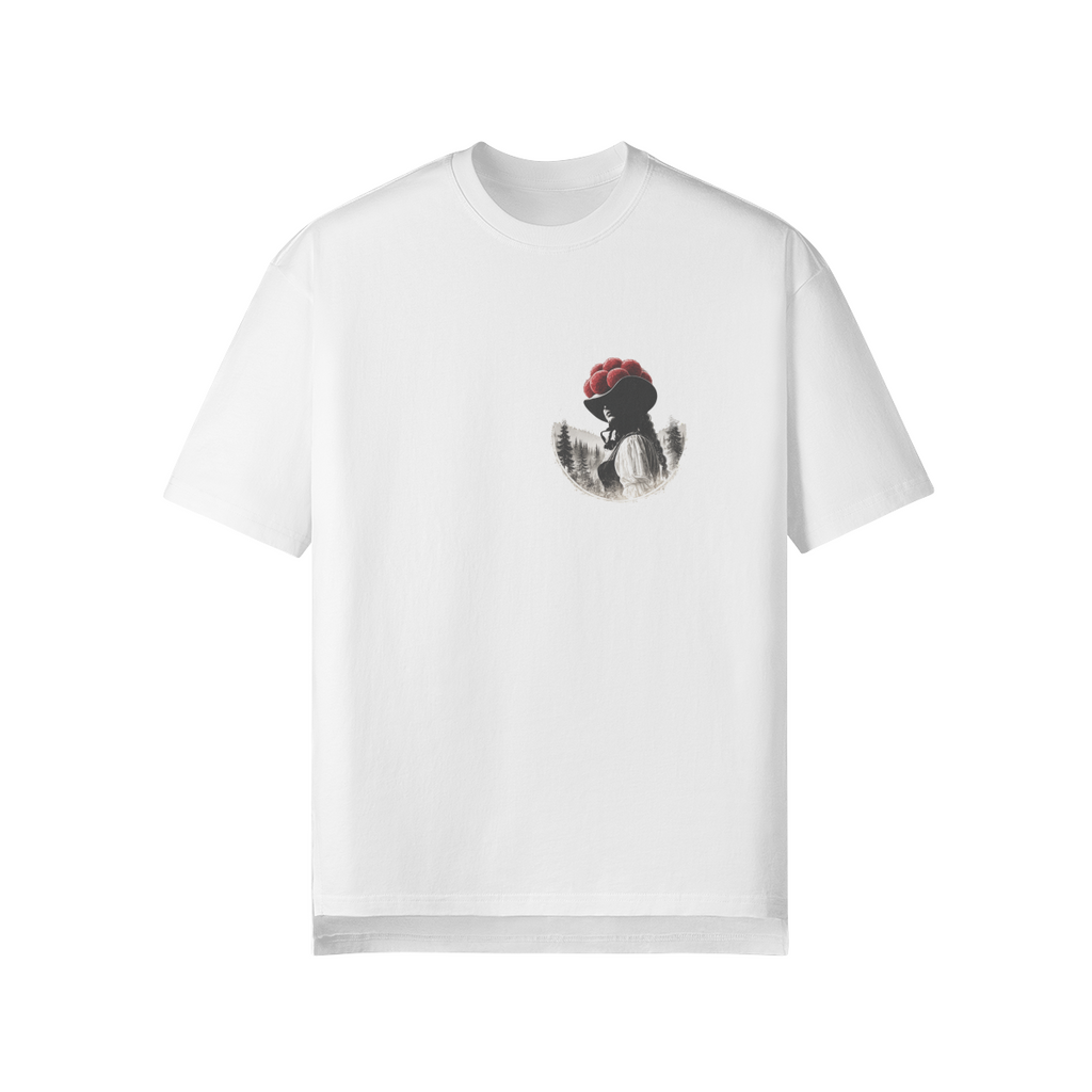 Vintage Schwarzwald T-Shirt mit Bollenhut Motiv und Black Forest Design in Weiß