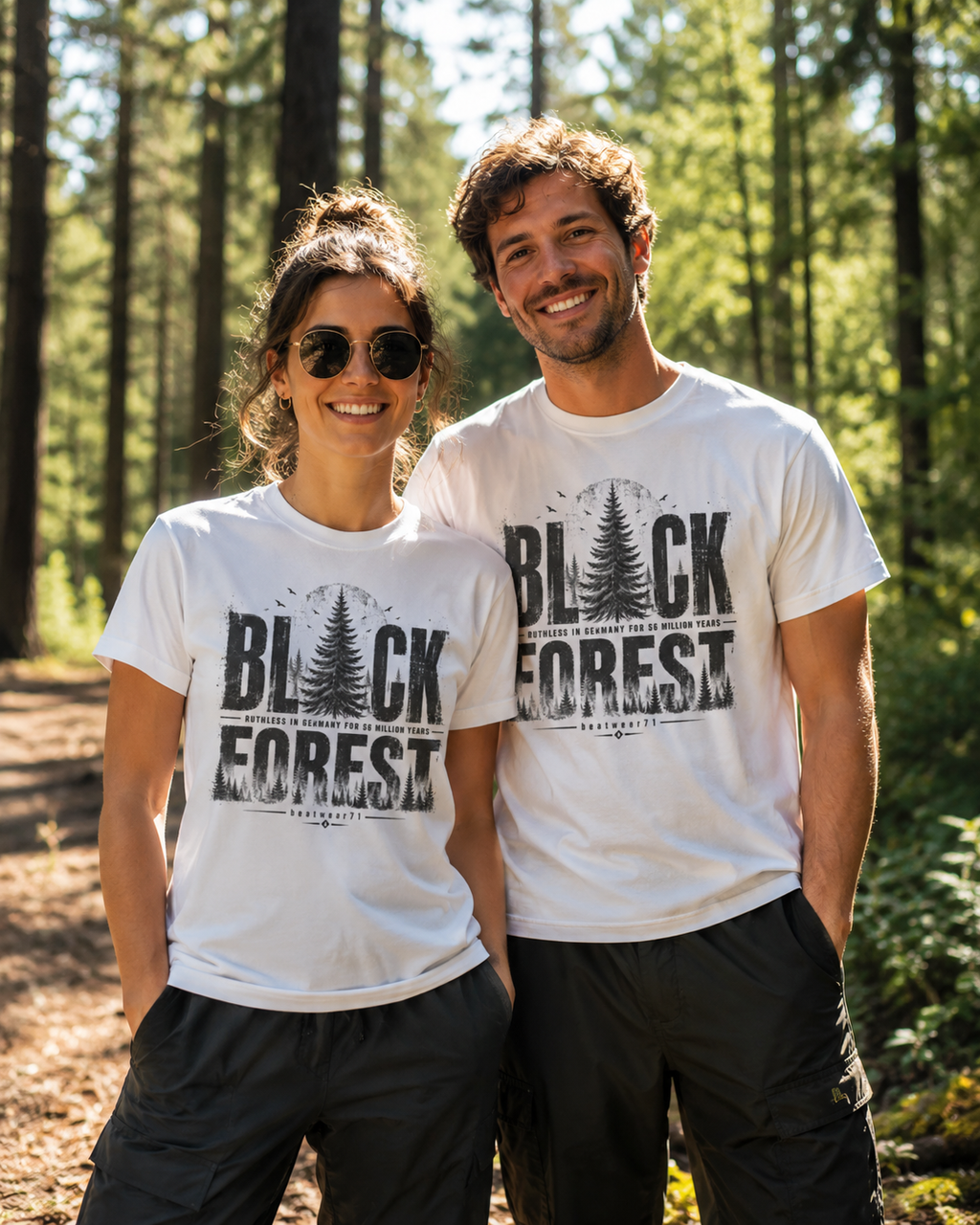 Black Forest Vintage T-Shirt with distressed forest graphic