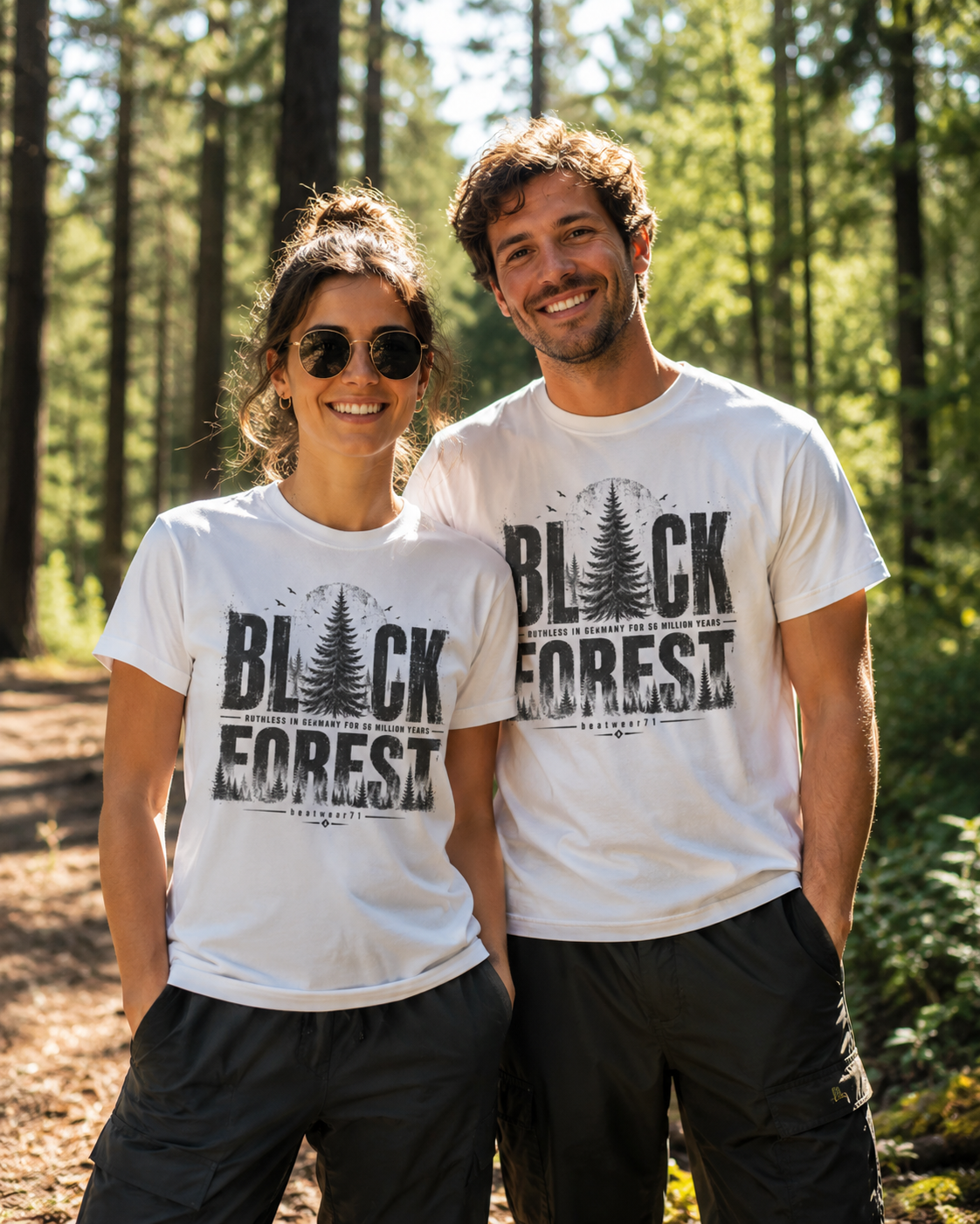 Black Forest Vintage T-Shirt with distressed forest graphic