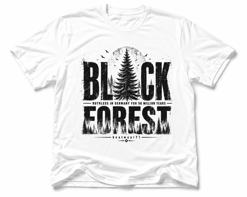 Black Forest Vintage T-Shirt with distressed forest graphic