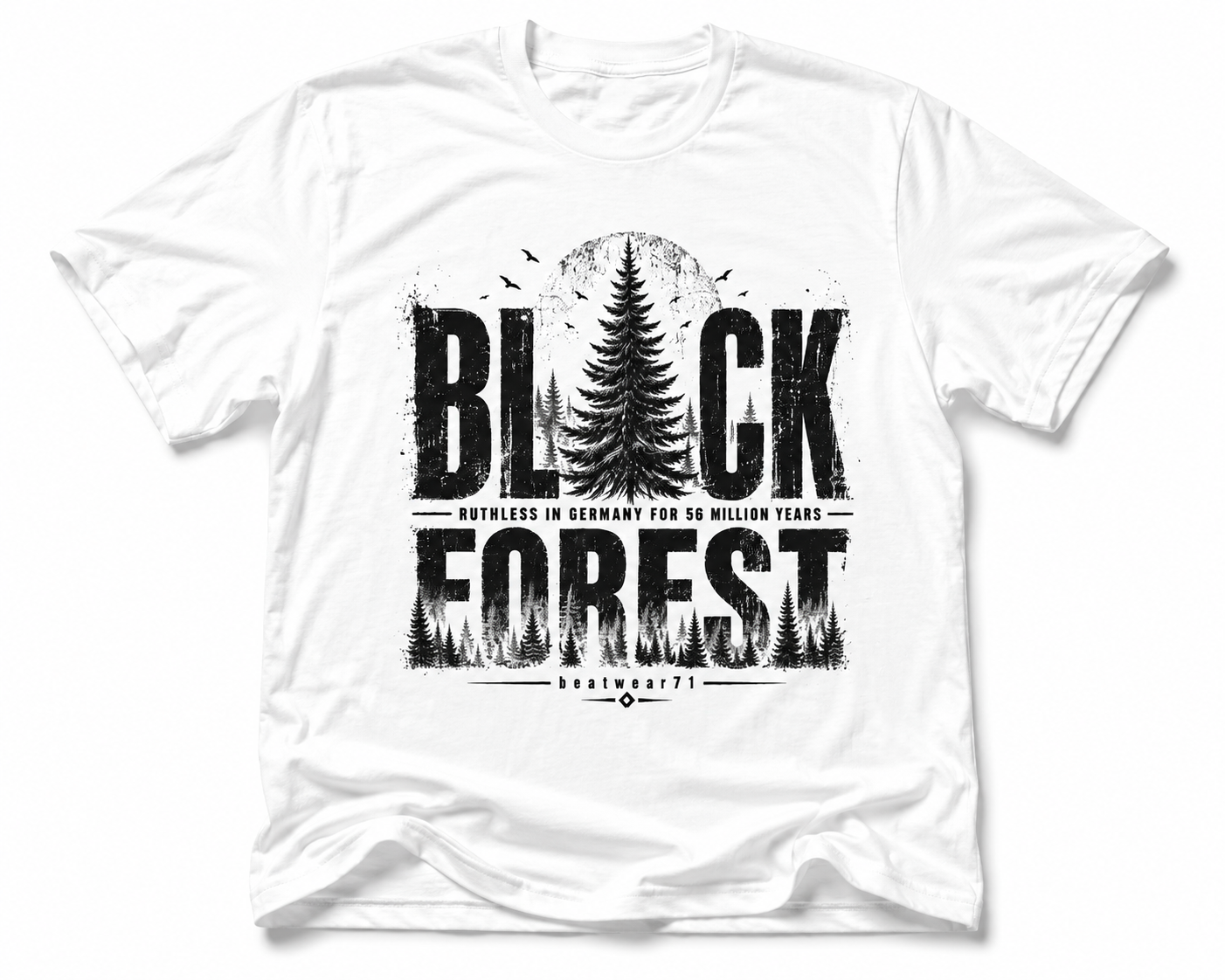 Black Forest Vintage T-Shirt with distressed forest graphic