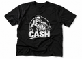 Schwarzes Johnny Cash Vintage T-Shirt mit rebellischem CASH Grafikdruck im Retro Rockabilly Stil