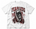 Weißes FEARLESS 71 T-Shirt mit Skull Print und rotem Streetwear Design