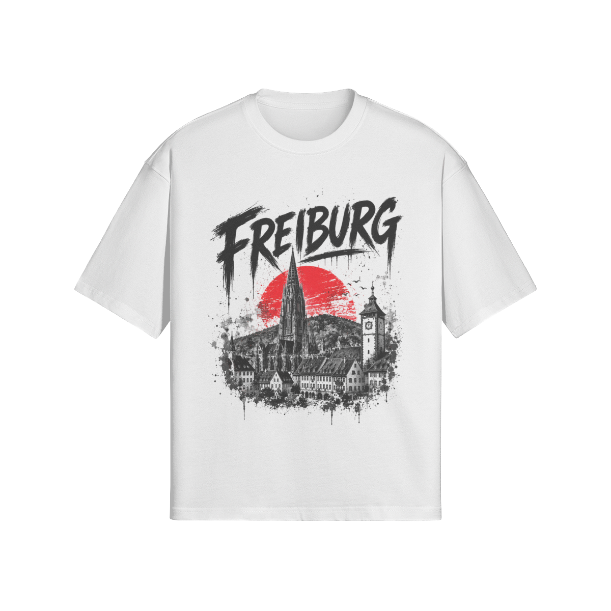 Freiburg Skyline T-Shirt mit Freiburger Münster im urbanen Streetwear Design