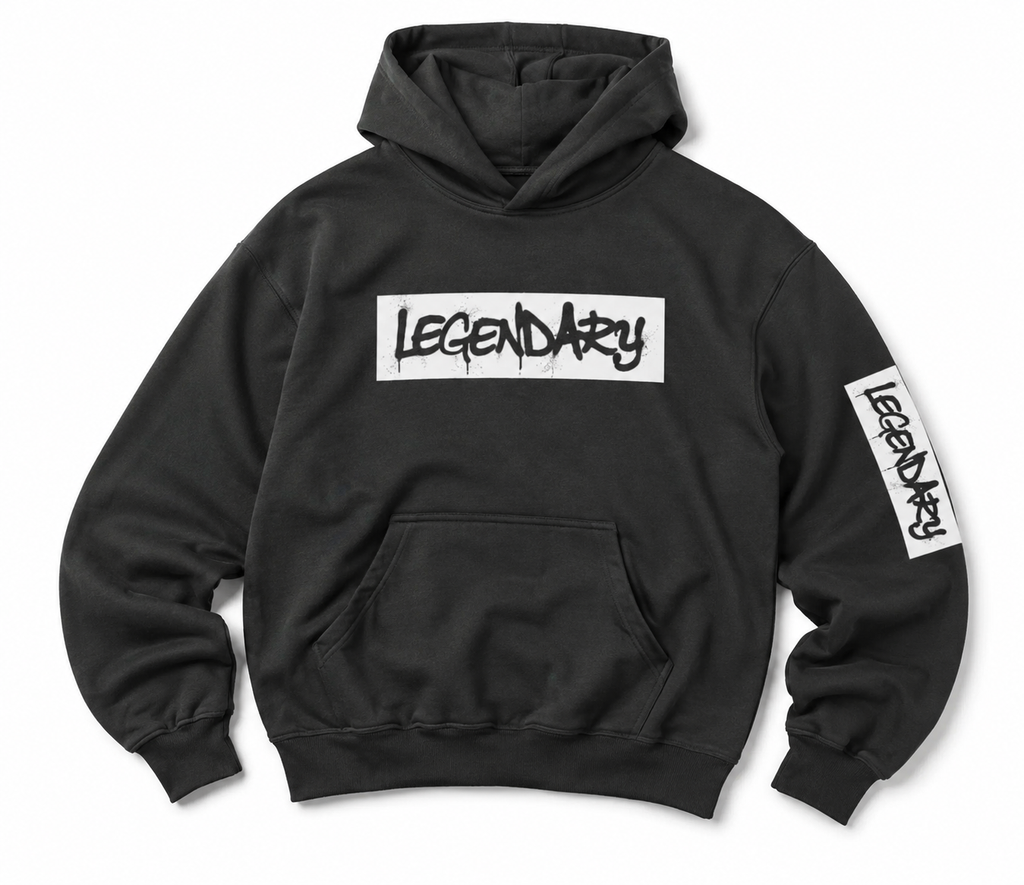 legendary hoodie schwarz oversized graffiti print streetwear hoodie herren damen
