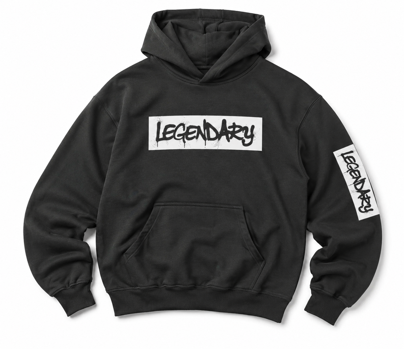 legendary hoodie schwarz oversized graffiti print streetwear hoodie herren damen