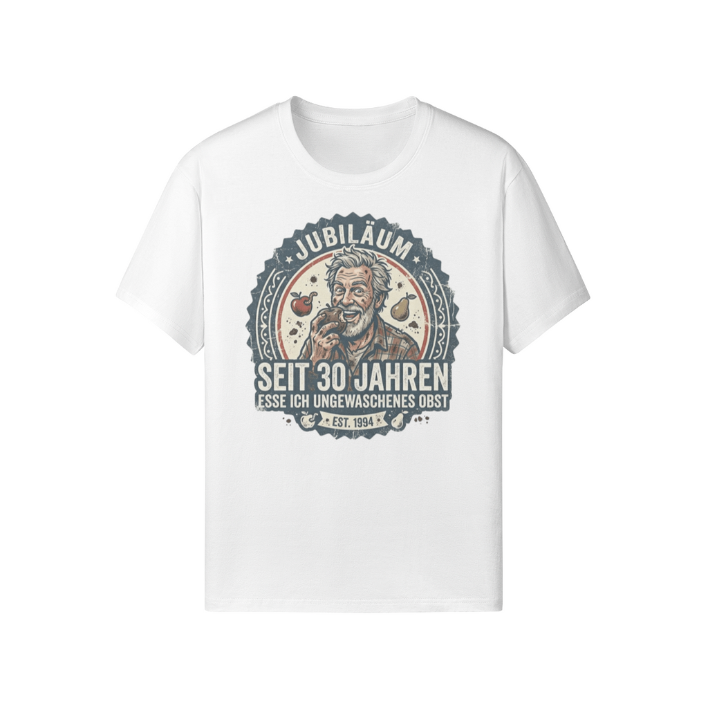 Lustiges Vintage T-Shirt mit Spruch seit 30 Jahren esse ich ungewaschenes Obst
