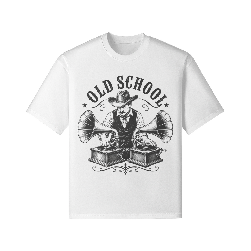 Old School DJ T-Shirt mit Vintage Grammophon Retro Design