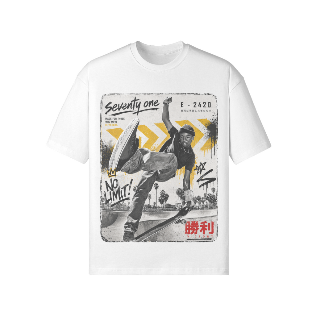 Oversized Skateboard Graphic T-Shirt im Japanese Streetwear Style