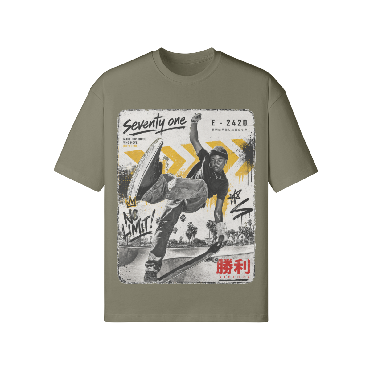 Oversized Skateboard Graphic T-Shirt im Japanese Streetwear Style