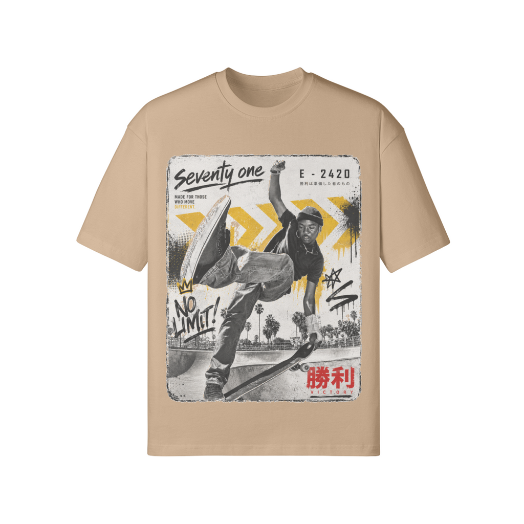 Oversized Skateboard Graphic T-Shirt im Japanese Streetwear Style