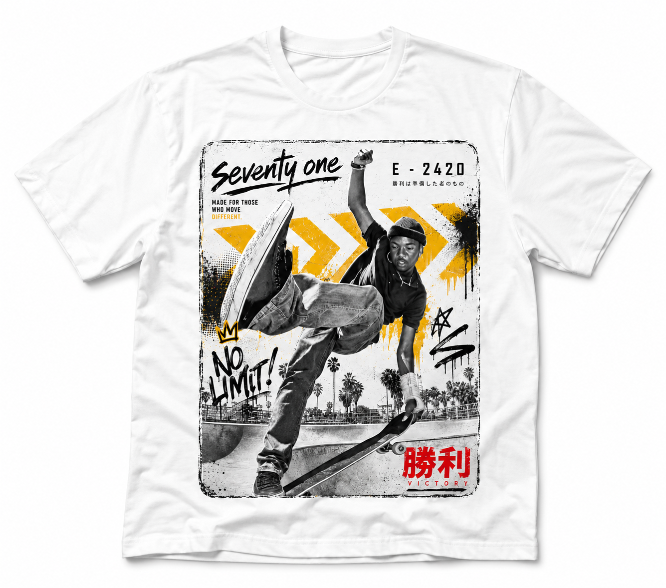 Oversized Skateboard Graphic T-Shirt im Japanese Streetwear Style
