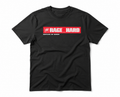 Schwarzes RAGE_HARD Streetwear T-Shirt mit rotem Print und Slogan „Dispelling The Demons“