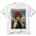 Weißes Schwarzwald T-Shirt mit Vintage Bollenhut-Ente und dem Spruch „So isch’s halt im Schwarzwald“ auf weißem Hintergrund