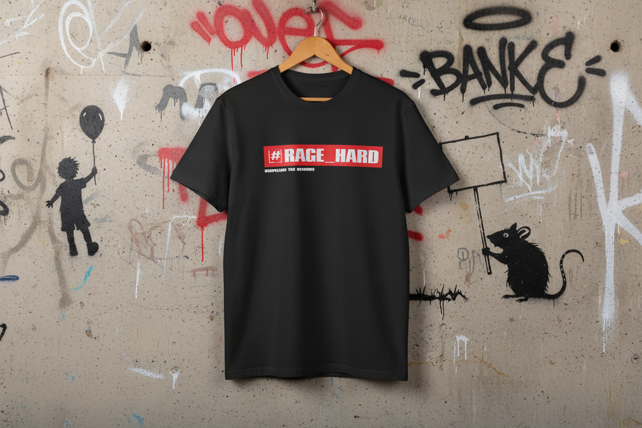Statement Streetwear T-Shirt „Rage Hard“ – Graphic Unisex