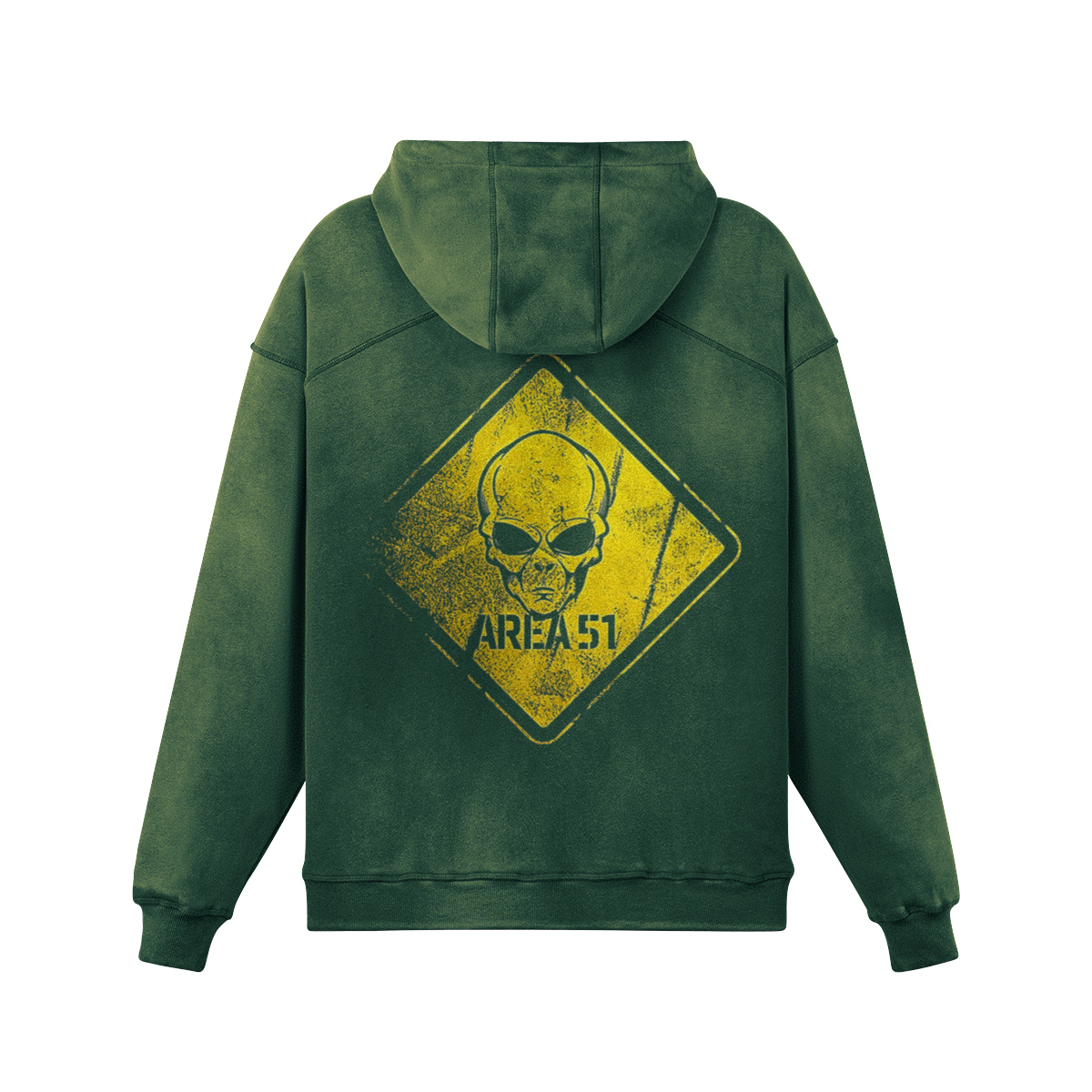 Oversized Streetwear Hoodie „Area 51“ – Alien Warning Sign Unisex - Beatwear 71