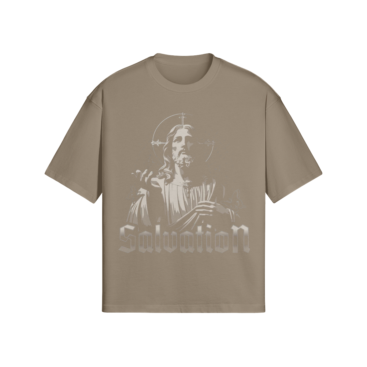 Vintage-Look T-Shirt "Salvation" - Jesus Christus Dunkle Kunst - Unisex - Beatwear 71