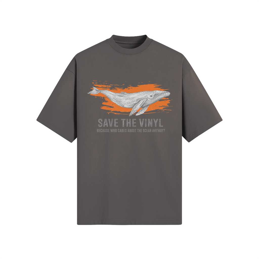 Save The Vinyl T-Shirt mit Wal Motiv im Vintage Retro Stil