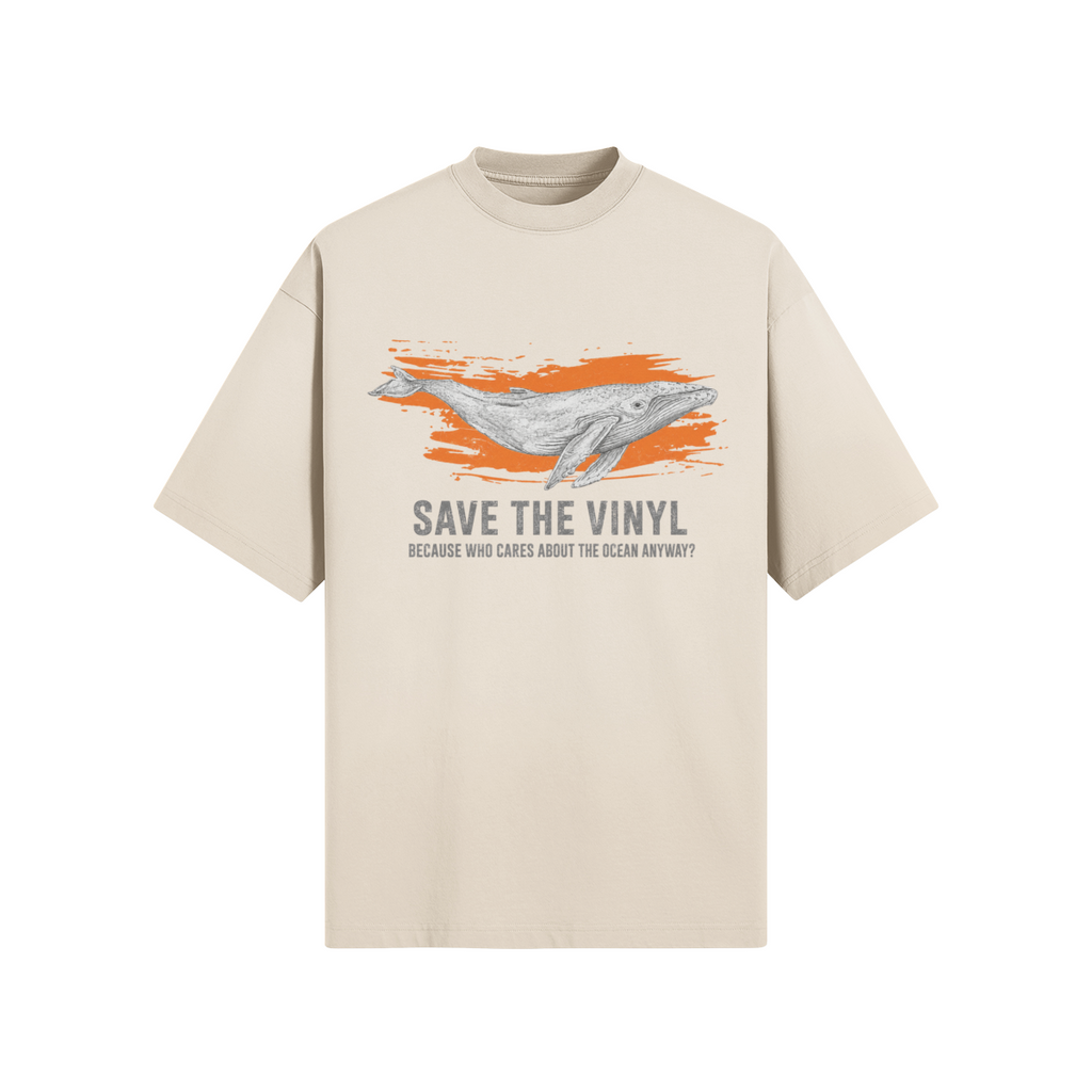 Save The Vinyl T-Shirt mit Wal Motiv im Vintage Retro Stil