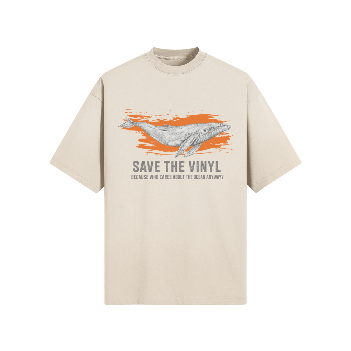 Save The Vinyl T-Shirt mit Wal Motiv im Vintage Retro Stil
