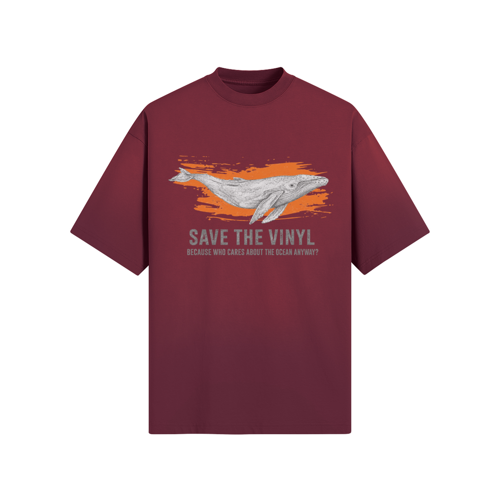 Save The Vinyl T-Shirt mit Wal Motiv im Vintage Retro Stil