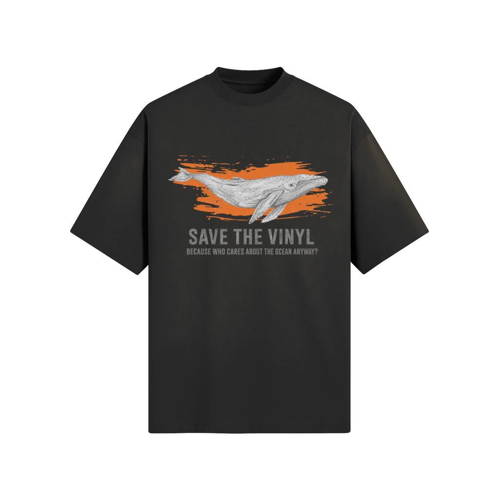 Save The Vinyl T-Shirt mit Wal Motiv im Vintage Retro Stil