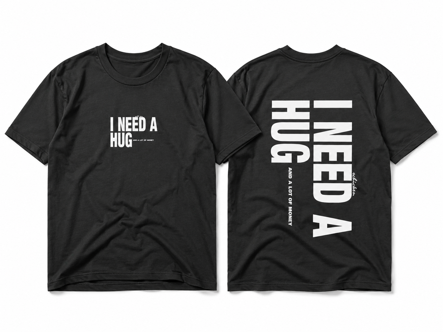 Oversized Streetwear T-Shirt „I Need a Hug“ – Typography Print Unisex - Beatwear 71