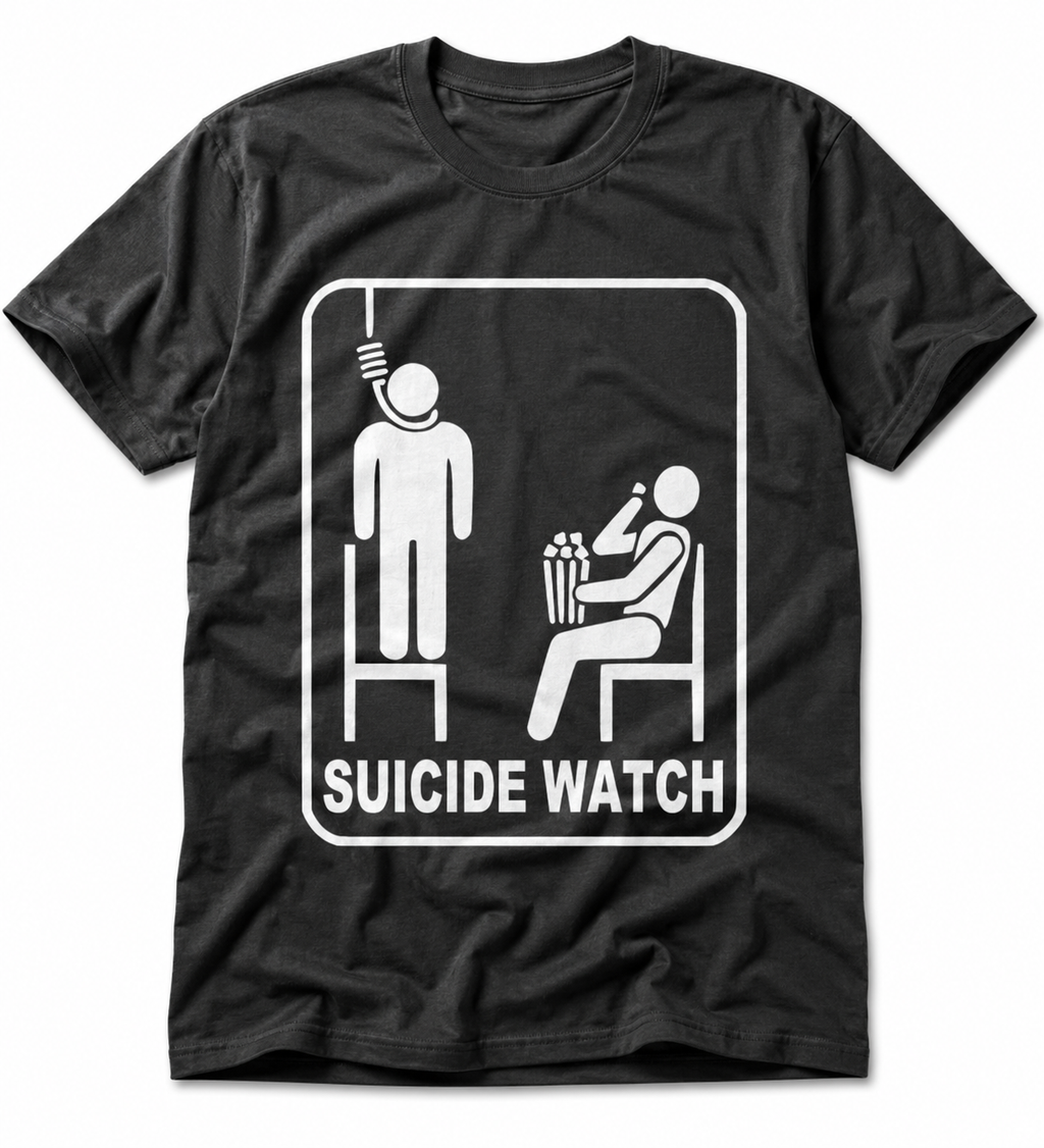 Dark Art T-Shirt: "Suicide Watch" - Provokantes Statement - Unisex - Beatwear 71