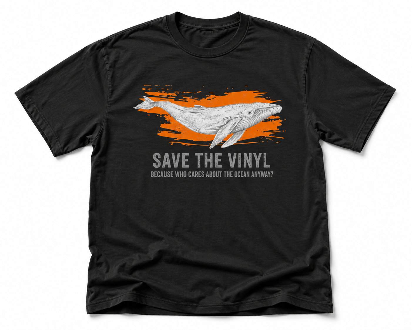 Save The Vinyl T-Shirt mit Wal Motiv im Vintage Retro Stil